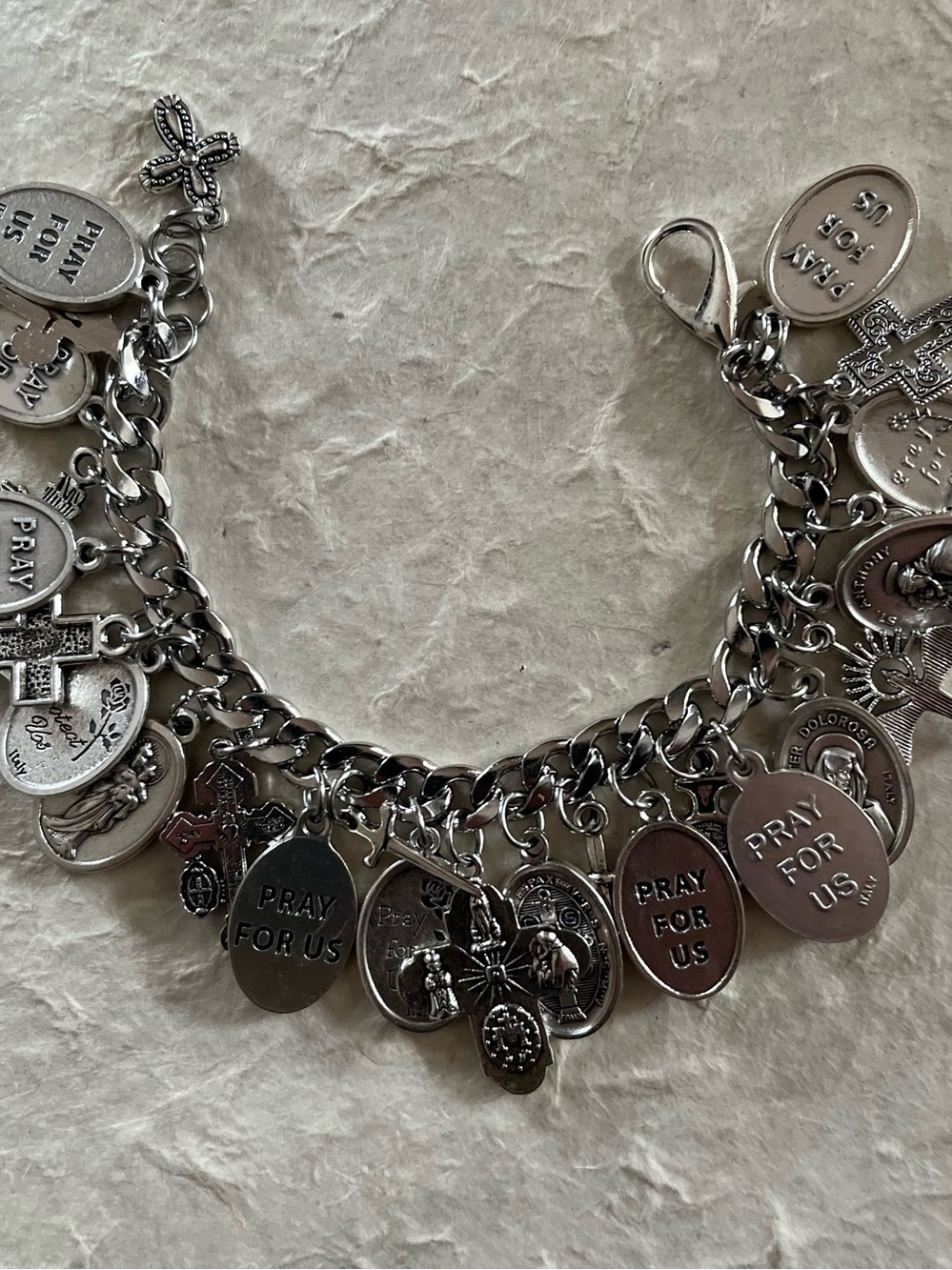 CHARM BRACELET Italian Roman Saints Catholic Medals Patron Saints - Picture 4 of 12